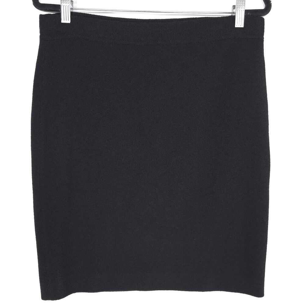 ESCADA Margaretha Ley Wool Blend Knit Pencil Skirt US 6 EU 38 Black Women's